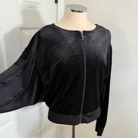 Juicy Couture Velvet Bomber Jacket Black Full Zip - Picture 8 of 8